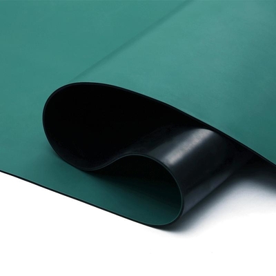 고열 개심케 된 정전기 방지 ESD 매트 목록 녹색 매끄러운 청정실 지면 테이블