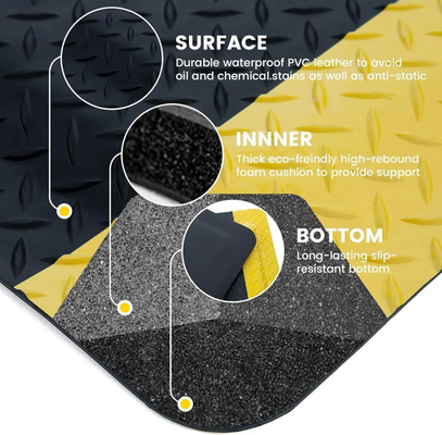 노란색과 검은색 ESD 고무 fPVC / EPDM 폼 / 고무 물질