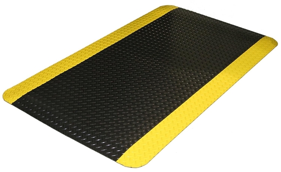 노란색과 검은색 PVC 고무 ESD 피로 방지 바닥 매트
