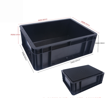 400x300mm 저장 컨테이너 겹쳐질 수 있는 ESD 산업용 플라스틱 저장통 상자 전도성 상자