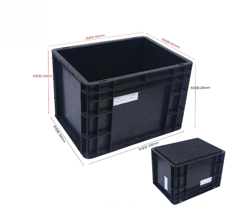 400x300mm 저장 컨테이너 겹쳐질 수 있는 ESD 산업용 플라스틱 저장통 상자 전도성 상자