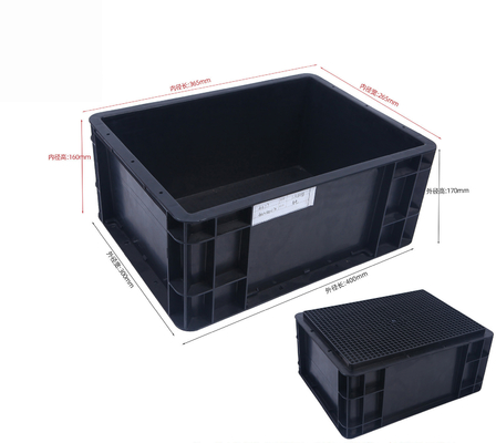 400x300mm 저장 컨테이너 겹쳐질 수 있는 ESD 산업용 플라스틱 저장통 상자 전도성 상자