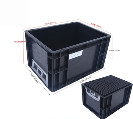 400x300mm 저장 컨테이너 겹쳐질 수 있는 ESD 산업용 플라스틱 저장통 상자 전도성 상자