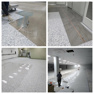 전도성 PVC 바닥 타일 비닐 반 정적 다채색 PVC ESD 바닥 타일 청정실