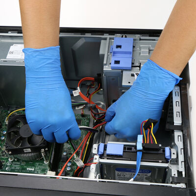 ESD 블루 블랙 니트릴 안전 장갑 소매용 일회용 반 정적 검사 장갑