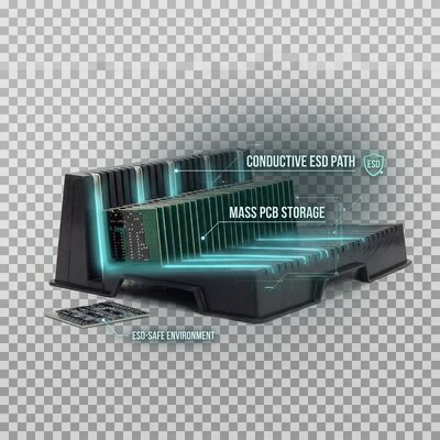 안티 정적 회로 보드를 위한 중량 조정 가능한 ESD PCB 저장 트롤리