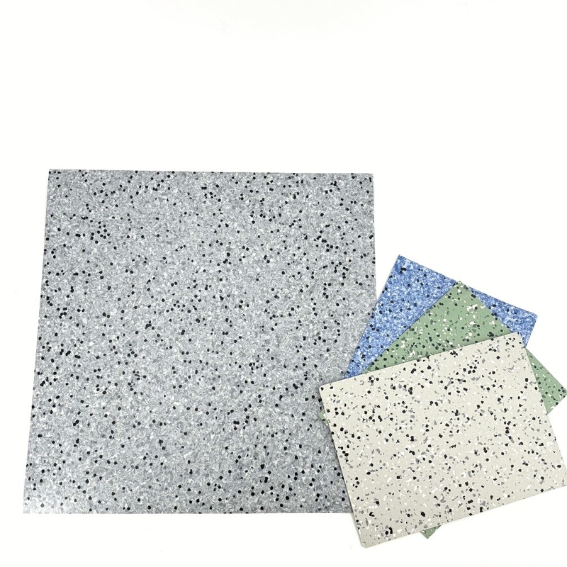 전도성 PVC 바닥 타일 비닐 반 정적 다채색 PVC ESD 바닥 타일 청정실